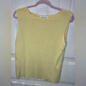 Coldwater Creek Women's Yellow Sleeveless knit Top Large